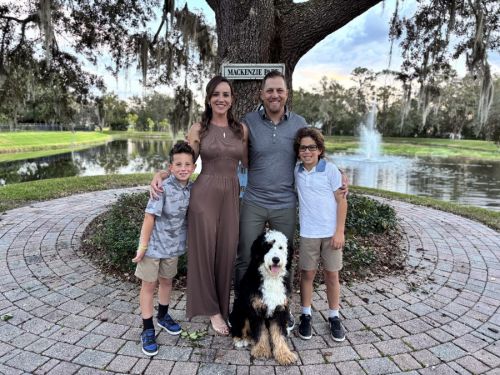 Ryan Bard, Heather, Bryce (oldest kid), Beckham, and TJ (Dog)